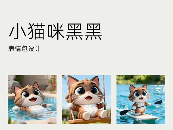 表情包设计：小猫咪黑黑